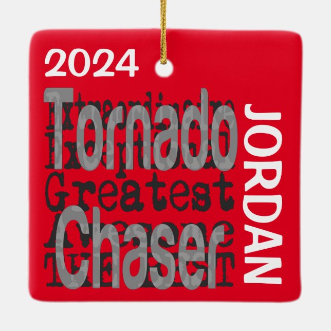 Tornado Chaser Extraordinaire CUSTOM Ceramic Ornament (Back)