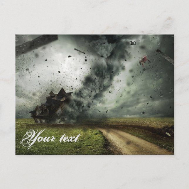 Tornado destroying house storm meteorology  postcard (Front)