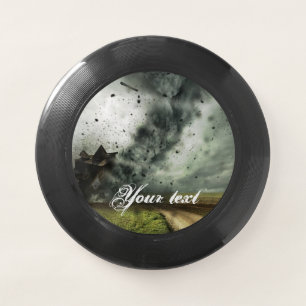 Tornado destroying house storm meteorology Wham-O frisbee