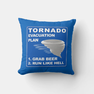 Tornado Evacuation Plan ;-) Throw Pillow