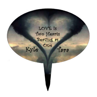 Tornado Heart Cake Topper w/Names and Curlz font