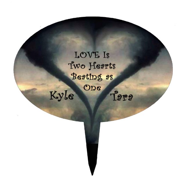 Tornado Heart Cake Topper w/Names and Curlz font (Front)