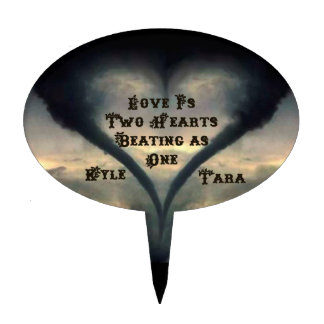 Tornado Heart Topper with Names - Wild West font