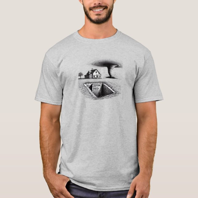 Tornado House Cellar with Cross T-Shirt (Front)