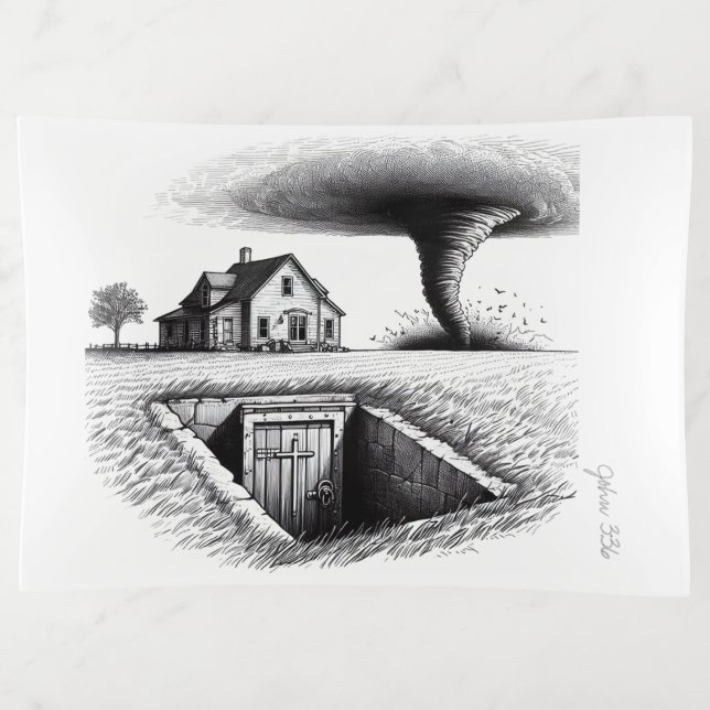 Tornado House Cellar with Cross Trinket Tray (Front)