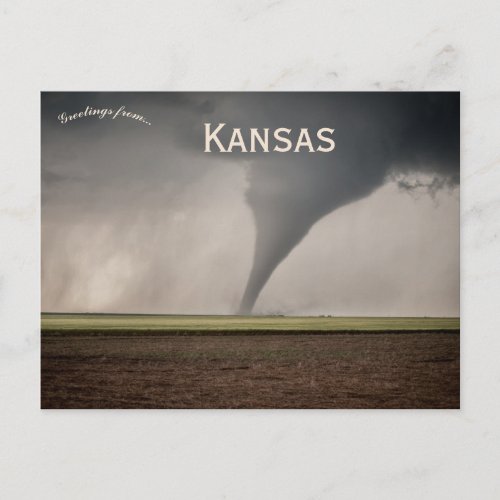 Tornado in Dodge City Kansas Postcard