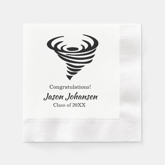 Tornado Mascot School Graduation Napkin Reunion (Front)
