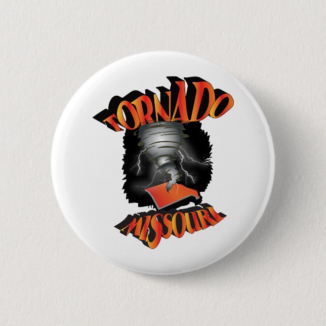 Tornado Missouri Pinback Button (Front)