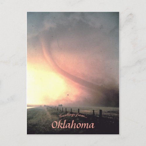 Tornado Near Cordell Oklahoma Invitation Postcard
