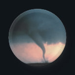 Tornado Paper Plates<br><div class="desc">A dangerous tornado or “twister” touches down in Oklahoma and is captured on film by storm chasers from the National Severe Storms Laboratory of NOAA. This twister has a dust and debris cloud forming at the ground surface in tornado alley.</div>