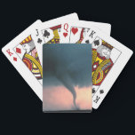 Tornado Poker Cards<br><div class="desc">A dangerous tornado or “twister” touches down in Oklahoma and is captured on film by storm chasers from the National Severe Storms Laboratory of NOAA. This twister has a dust and debris cloud forming at the ground surface in tornado alley.</div>