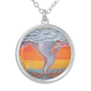 Tornado Silver Plated Necklace