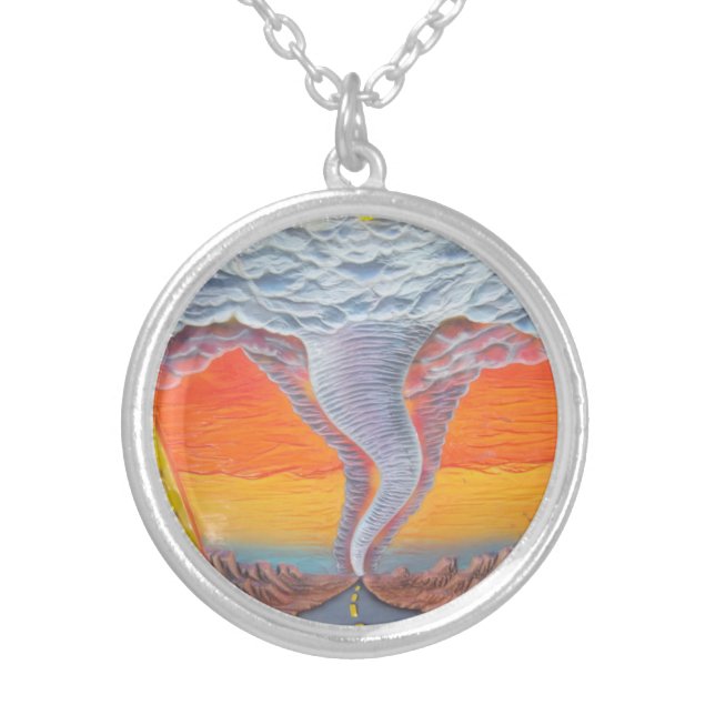 Tornado Silver Plated Necklace (Front)