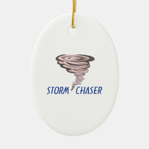 TORNADO STORM CHASER CERAMIC ORNAMENT