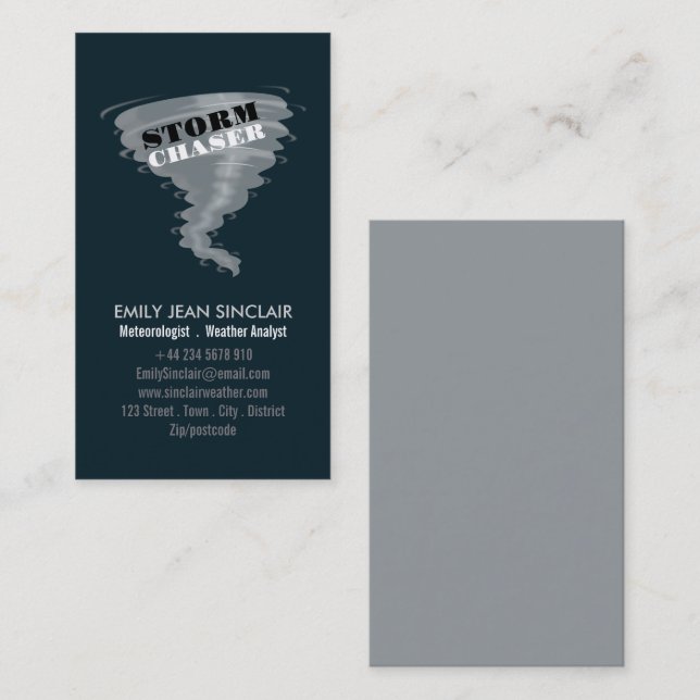 Tornado - Storm Chaser Design, Meteorologist Business Card (Front/Back)