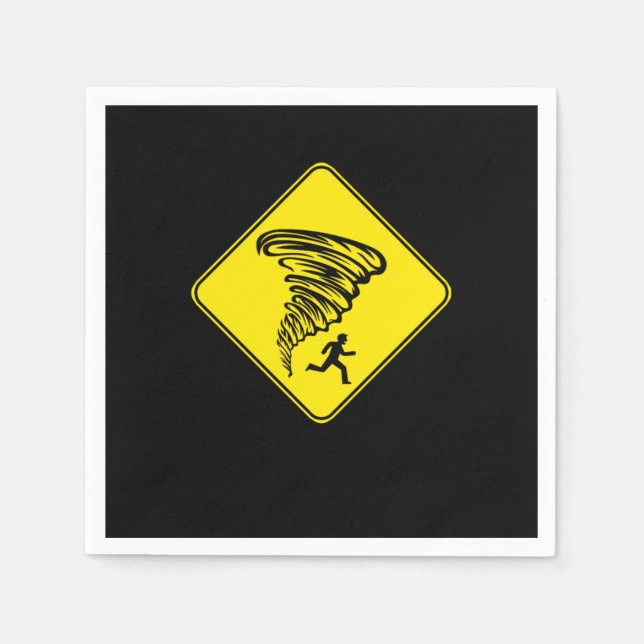 Tornado Storm Chaser Hurricane Weather Rain Gift Napkins (Front)
