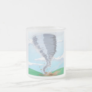 Tornado Twister Frosted Glass Coffee Mug
