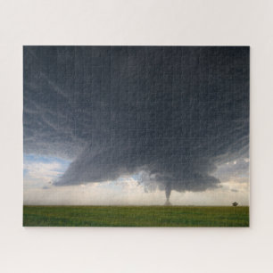 Tornado Under Giant Thunderstorm in Great Plains Jigsaw Puzzle