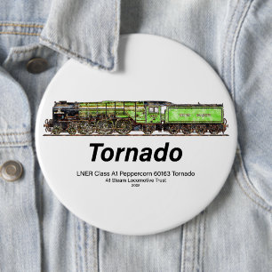 Tornado Vintage Steam Train English Locomotive  Button