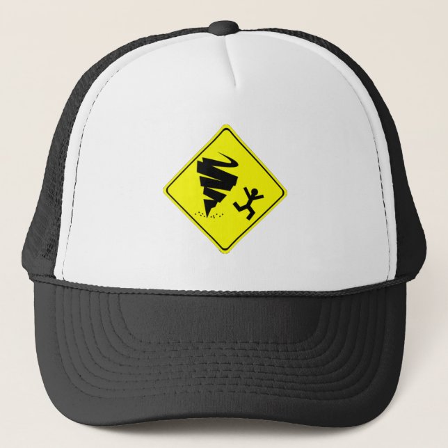 Tornado Warning Sign Trucker Hat (Front)
