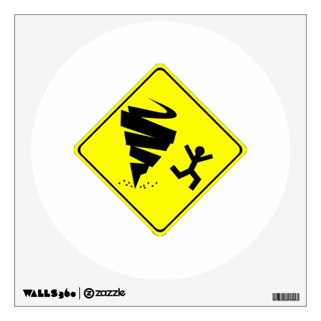 Tornado Warning Sign Wall Sticker (Front)