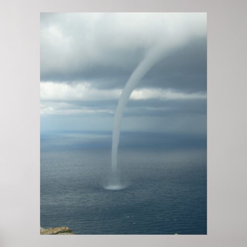 Tornado Waterspout Over Water Poster