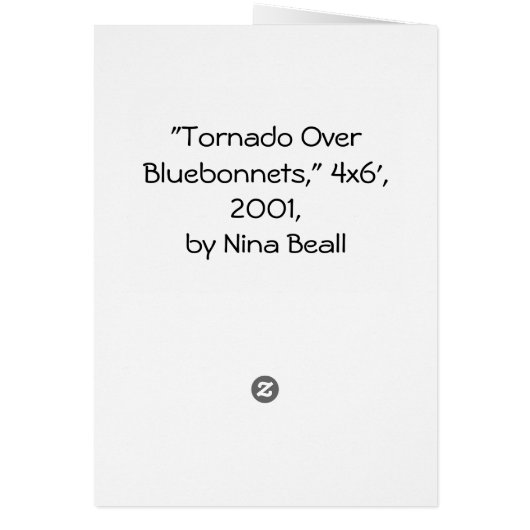 "Tornado With Bluebonnets," by Nina Beall (Back)