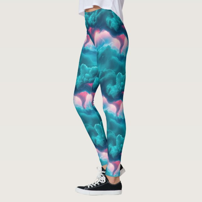 Tornadoes Storm Clouds Lightning  Leggings (Left)