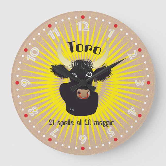 Toro 21 aple al 20 maggio Orologio Large Clock (Front)