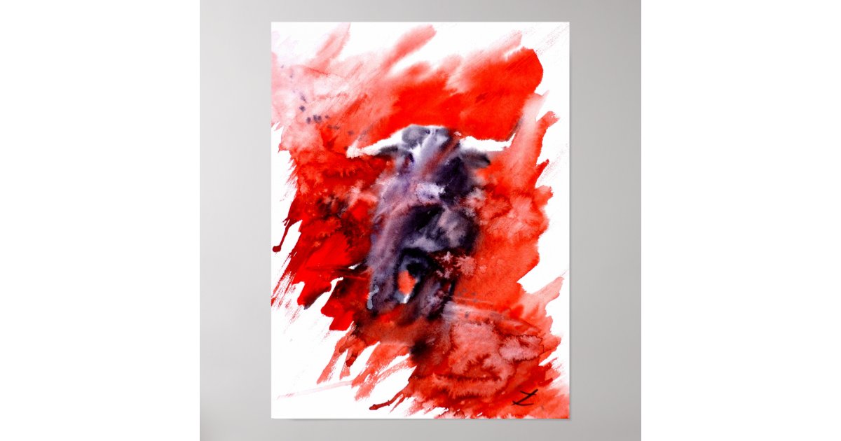 Toro Spanish Fighting Bull Watercolor Poster | Zazzle