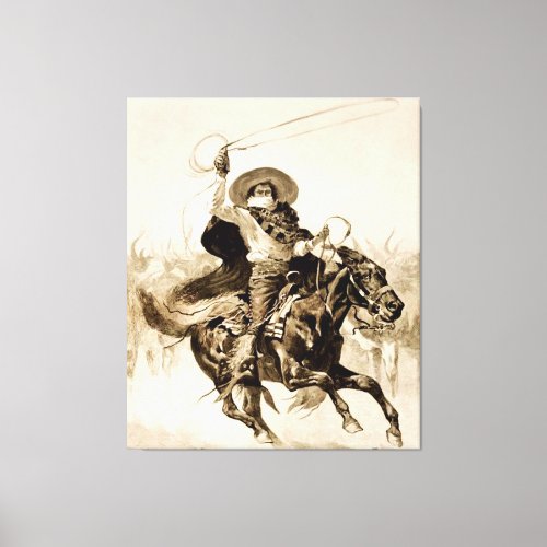 Toro Toro A Vaquero Roping a Steer Canvas Print