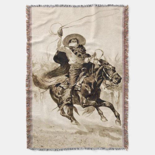 Toro Toro A Vaquero Roping a Steer Throw Blanket