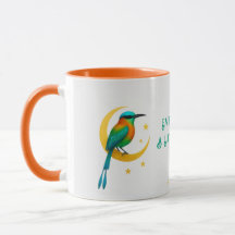 Torogoz Bird Gold Crescent Moon Mug