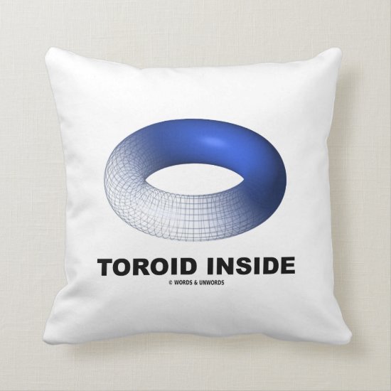 Toroid Inside (Blue Torus) Throw Pillow