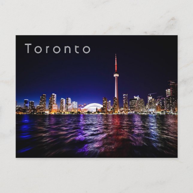 Toronto at Night, Canada Postcard (Front)