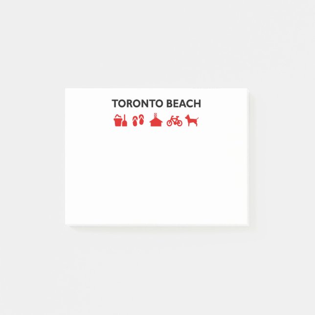 Toronto Beach Icons Light-Color Post-it Notes (Front)
