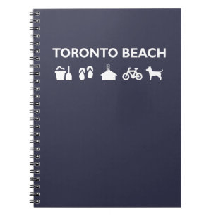 Toronto Beach Icons Monotone Dark Notebook