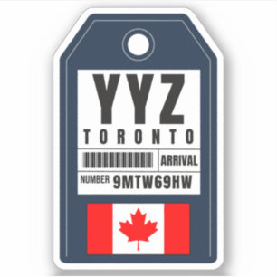 Toronto Boarding Pass - Canada YYZ Sticker