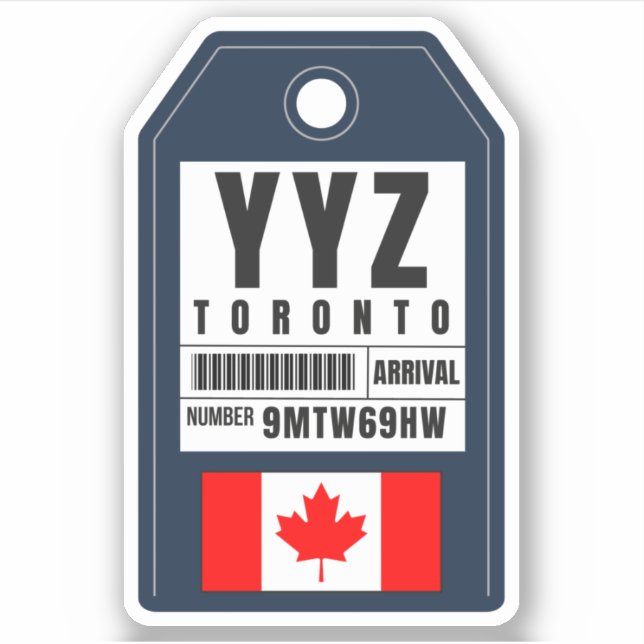Toronto Boarding Pass - Canada YYZ Sticker (Front)