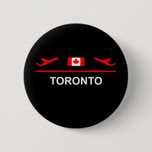 Toronto Canada Airport Plane Dark Color Button