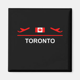 Toronto Canada Airport Plane Dark Color Magnet