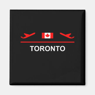 Toronto Canada Airport Plane Dark Color Magnet