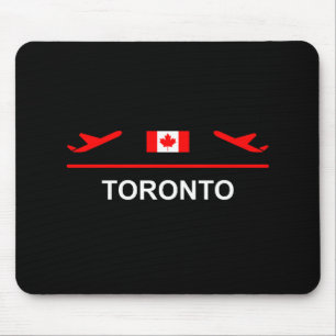 Toronto Canada Airport Plane Dark Color Mouse Pad