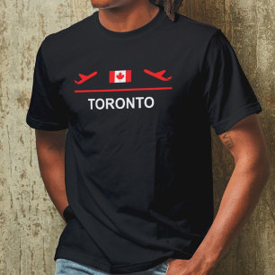 Toronto Canada Airport Plane Dark Color T-Shirt