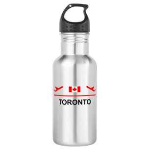 Toronto Canada Airport Plane Light-Color Stainless Steel Water Bottle
