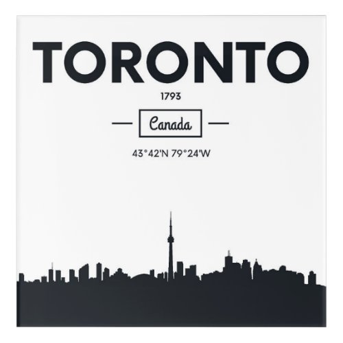 Toronto Canada  Black and White City Coordinates Acrylic Print