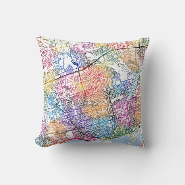 Toronto Canada City Map Throw Pillow (Front)