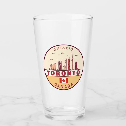 Toronto Canada City Skyline Emblem Glass