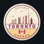 Toronto Canada City Skyline Emblem Magnet<br><div class="desc">Toronto minimalist,  colorful art design featuring monuments and landmarks of the city in Canada.</div>