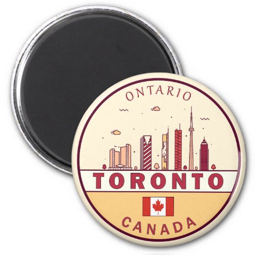 Toronto Canada City Skyline Emblem Magnet
